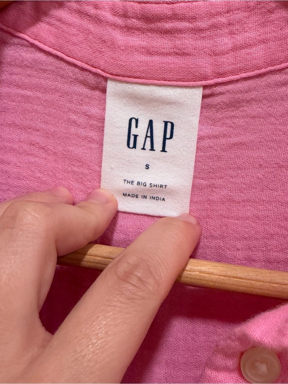 GAP Pink The Big Shirt Cotton Button-Down Shirt Small Gauze - Picture 10 of 10